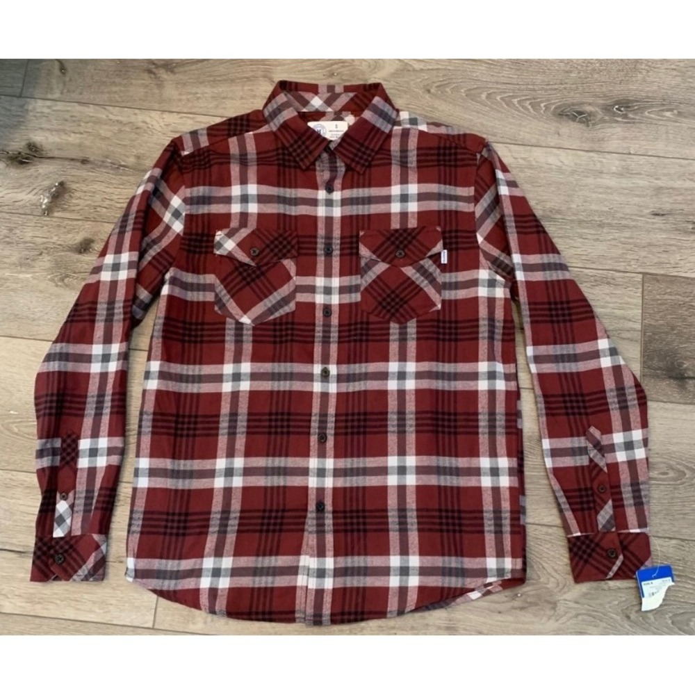 Hurley Mens Matador Workwear Plaid Flannel Shirt Small New Retro Streetwear